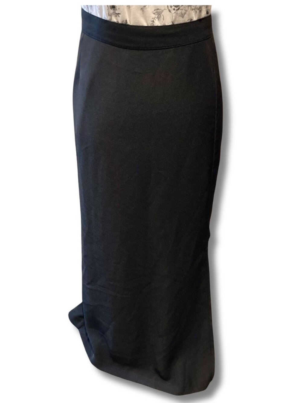 DELTA BURKE Vintage plus size long black pencil skirt ~ Y2K goth 2X XXL 3X XXXL
